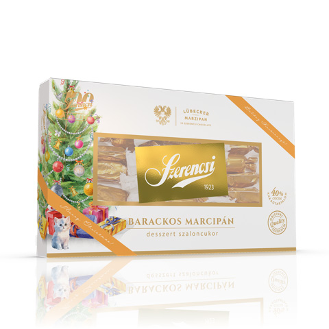 Szerencsi Prémium tejcsokoládéval mártott dúsított marcipán szaloncukor sárgabarackkal 250g